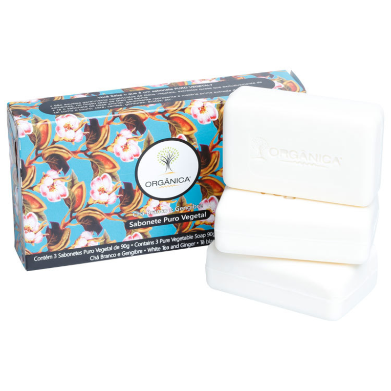 Kit Orgânica Chá Branco e Gengibre - Sabonetes em Barra 3x90g