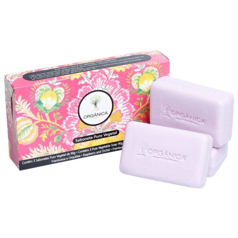 Kit Orgânica Framboesa e Orquídea - Sabonetes em Barra 3x90g