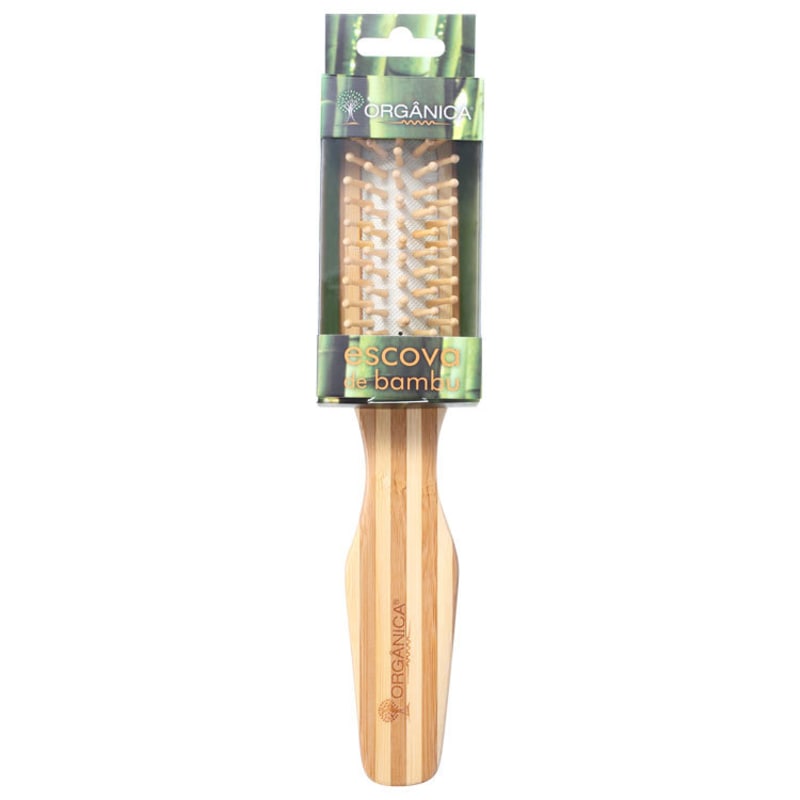 Orgânica Bambu Retangular - Escova de Cabelo