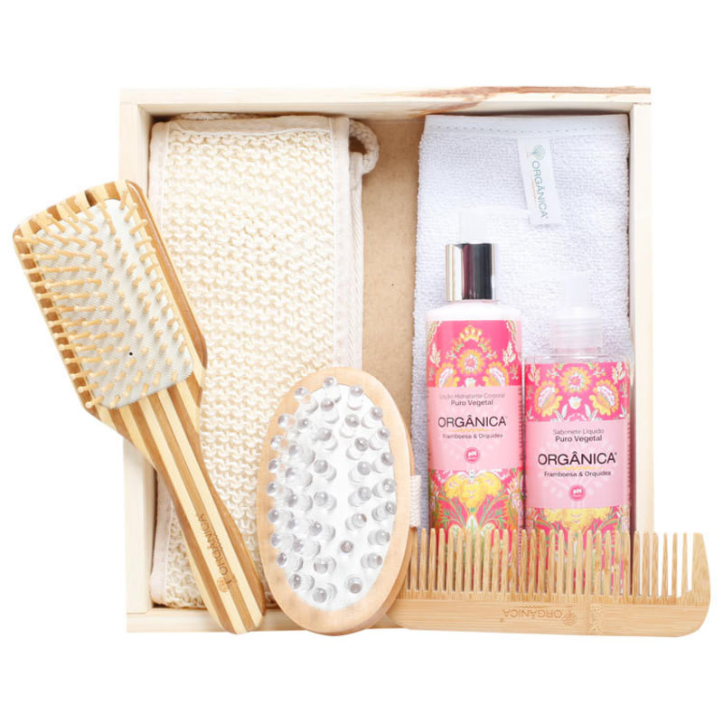 Kit Banho Orgânica Harmonia Framboesa & Orquídea (7 produtos)