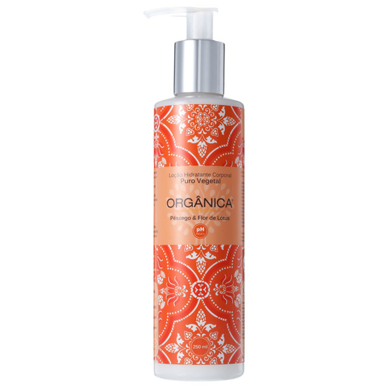 Orgânica Puro Vegetal Pêssego e Flor de Lótus - Loção Hidratante Corporal 250ml