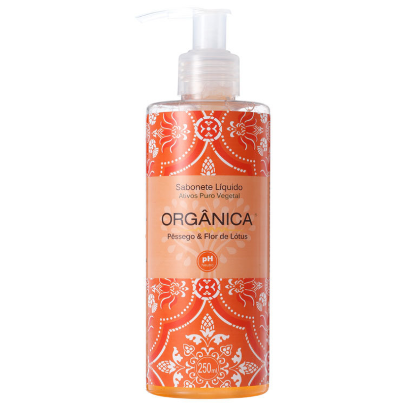 Orgânica Puro Vegetal Pêssego e Flor de Lótus - Sabonete Líquido 250ml