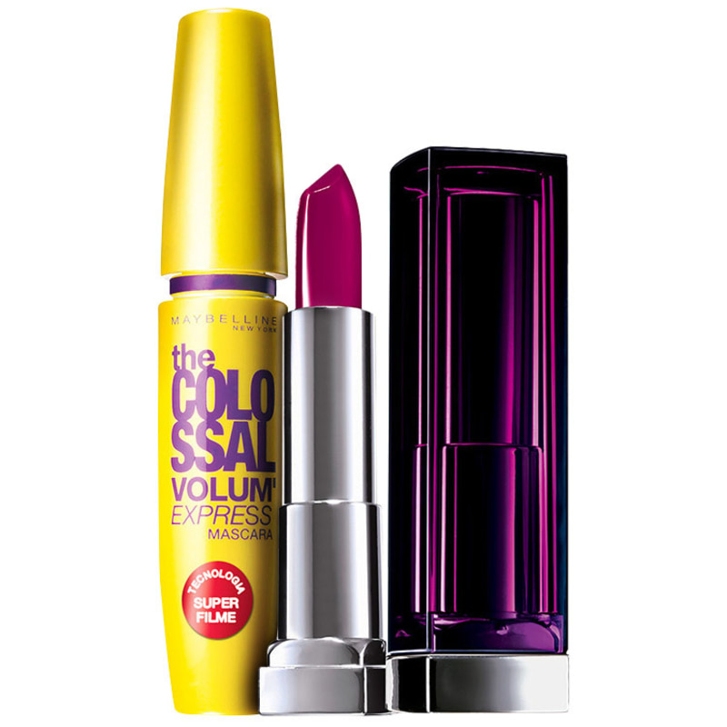 Kit Maybelline The Colossal Lips and Eyes Roxo Provocante (2 produtos)