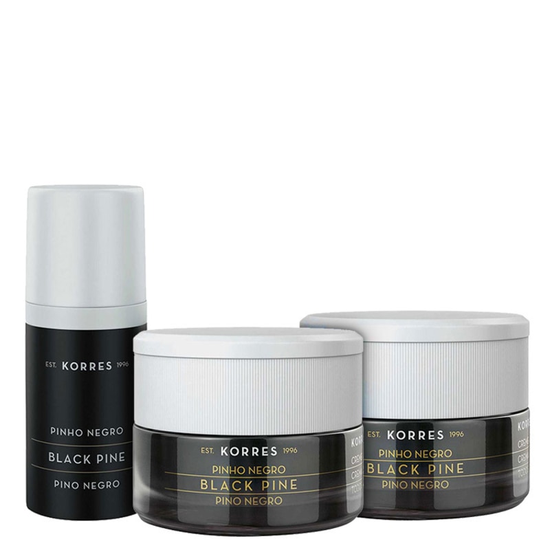 Kit Korres Black Pine Pele Seca (3 produtos)