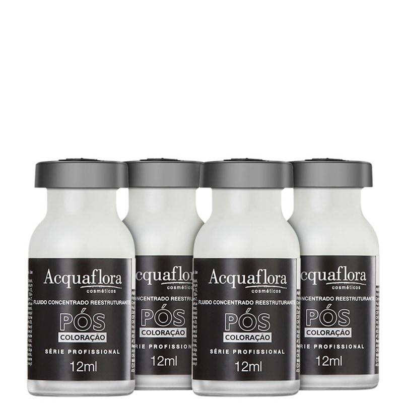 Acquaflora Fluído Concentrado Reestruturante Pós-Coloração - Ampola de Tratamento 4 x 12ml