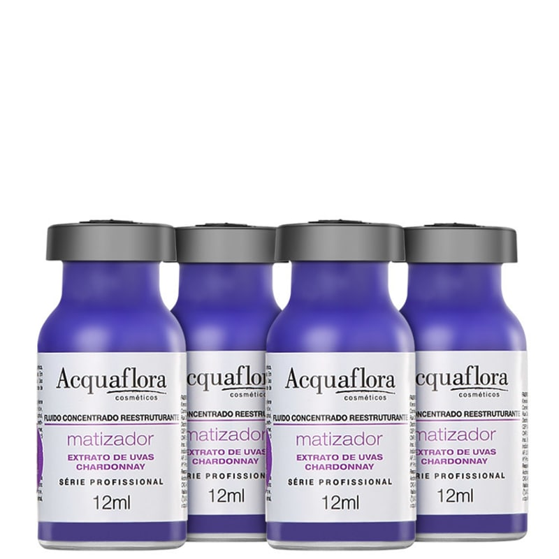 Acquaflora Antioxidante Fluído Concentrado Reestruturante Matizador - Ampola 4 x 12ml
