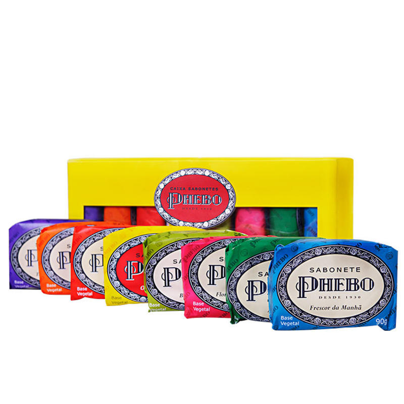 Kit Phebo Tradicional Caixa Amarela - Sabonetes em Barra 8x90g