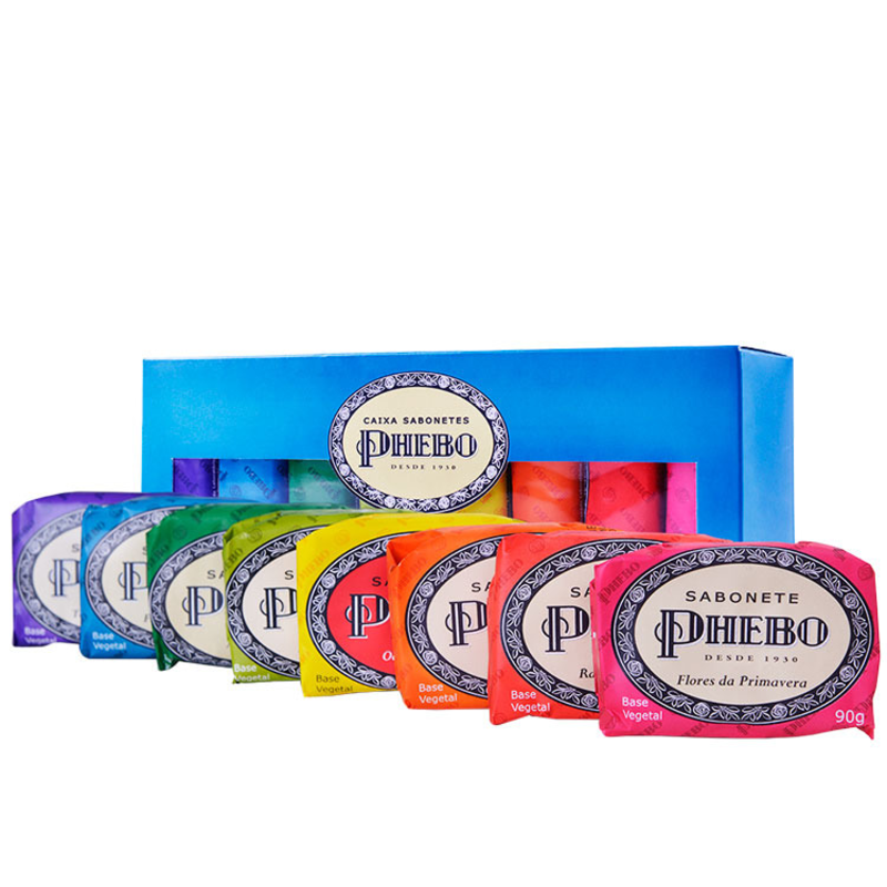 Kit Phebo Tradicional Caixa Azul - Sabonetes em Barra 8x90g
