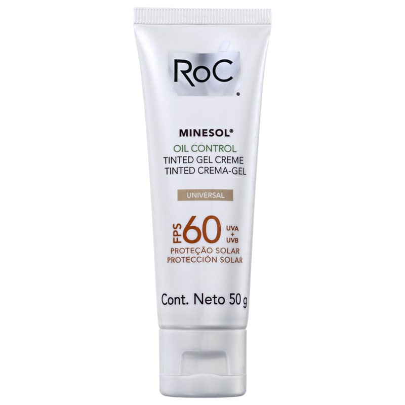 RoC Minesol Oil Control Tinted FPS 60 - Protetor Solar com Cor 50g