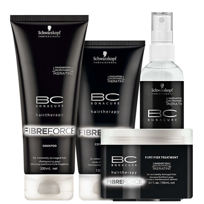 Schwarzkopf Professional BC Bonacure Fibre Force Fortifier Treatment Kit (4 Produtos)