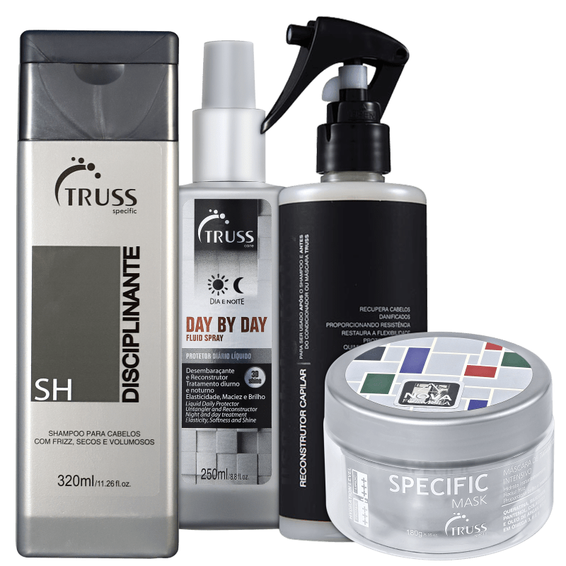 Truss Escova Reconstrução e Disciplina Kit (4 Produtos)