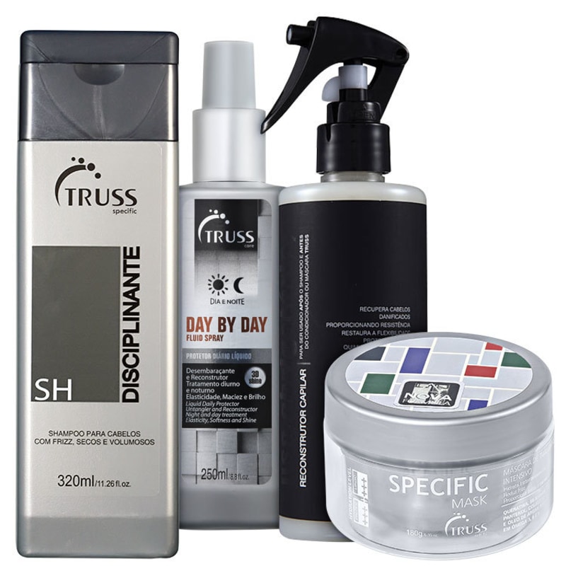 Truss Escova Reconstrução e Disciplina Kit (4 Produtos)
