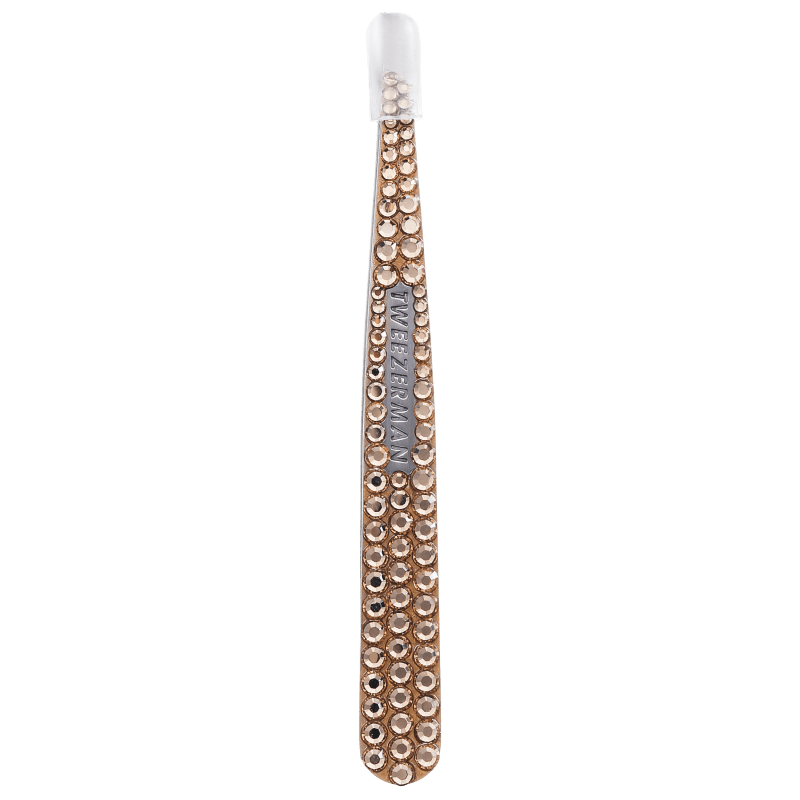 Tweezerman Slant Swarovski - Pinça Dourada