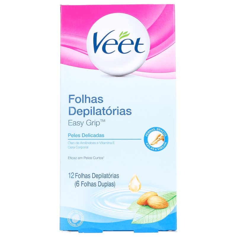 Veet Peles Delicadas - Folhas de Cera Corporal (12 unidades)