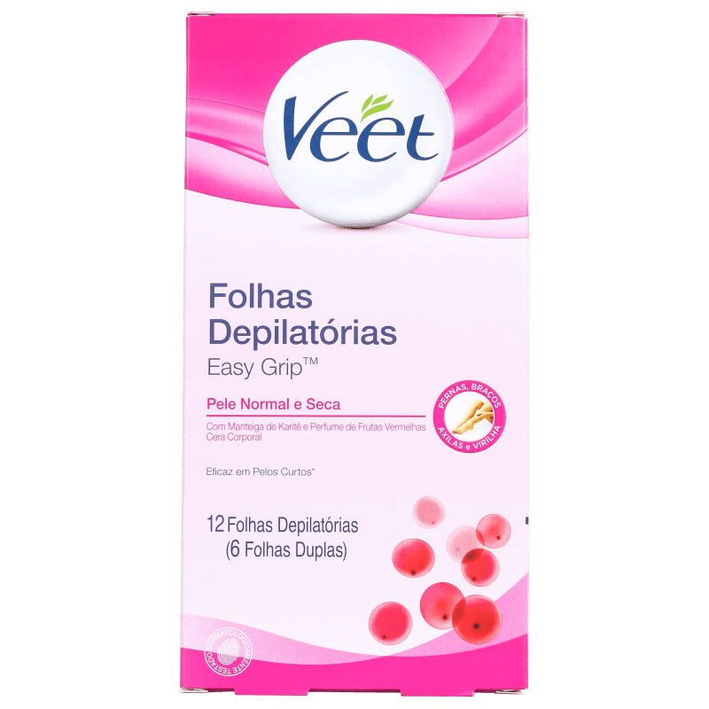 Veet Peles Normais a Secas - Folhas de Cera Corporal (12 unidades)