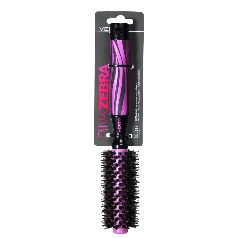 Vertix Pink Zebra Ceramic - Escova Cerâmica 19Mm