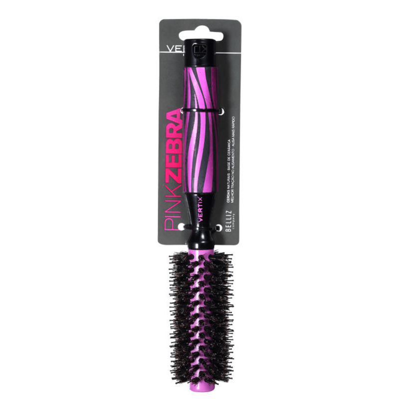 Vertix Pink Zebra Ceramic - Escova Cerâmica 19Mm