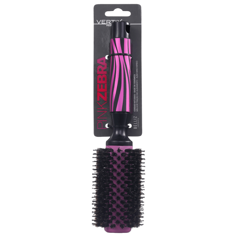 Vertix Pink Zebra Ceramic - Escova de Cerâmica 33mm
