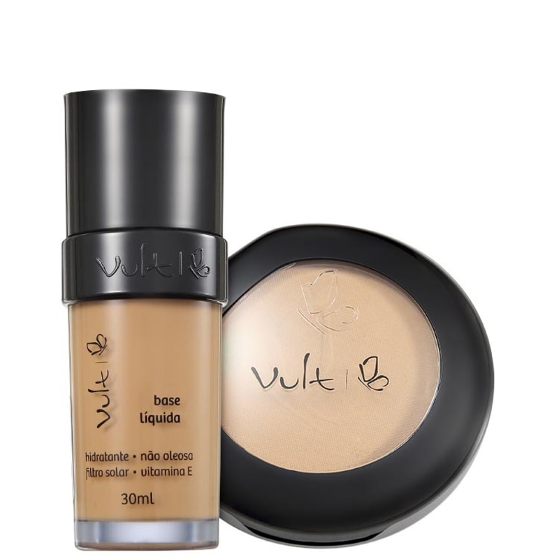 Kit Vult Make Up Base Pó 04 Bege Marrom (2 produtos)