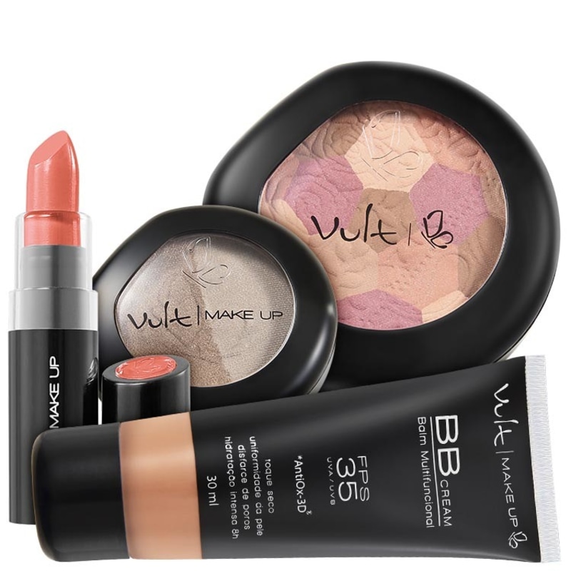 Kit Vult Make Up Multifuncional Moisaco Marrom FPS 35 (4 produtos)