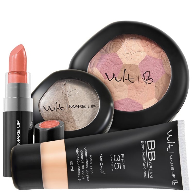 Kit Vult Make Up Multifuncional Moisaco Rosa FPS 35 (4 produtos)