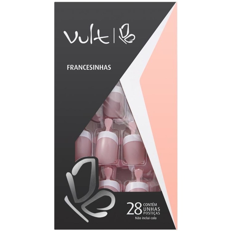 Vult Francesinha Rosa Média - Unhas Postiças (28 unidades)