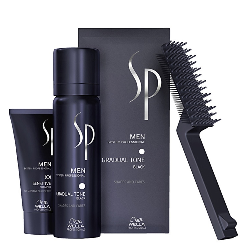 SP System Professional Men Gradual Tone Black Kit (2 Produtos + Escova Aplicadora)