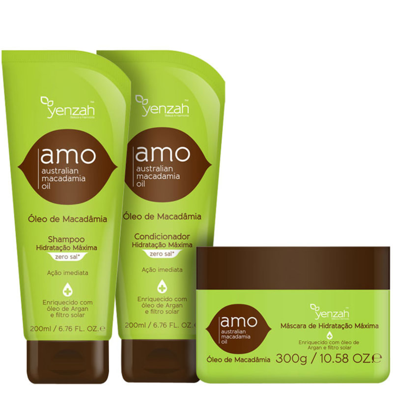 Yenzah Amo Australian Macadamia Oil Trio Kit (3 Produtos)