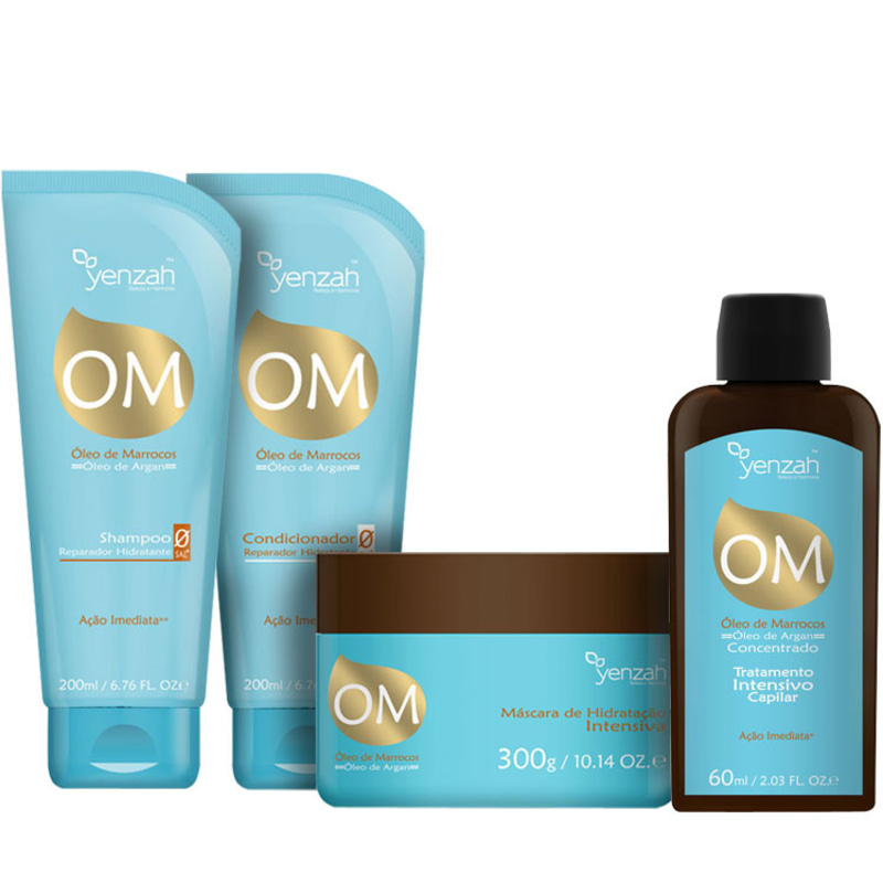 Yenzah Om Óleo de Marrocos Óleo de Argan Full Kit (4 Produtos)