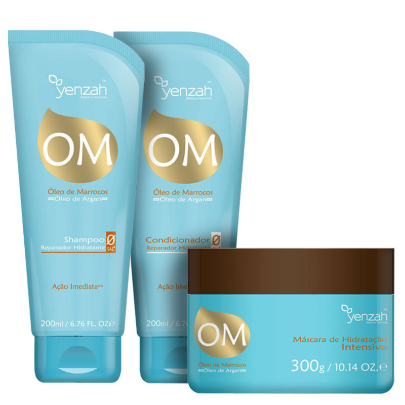 Yenzah Om Óleo de Marrocos Óleo de Argan Trio Kit (3 Produtos)