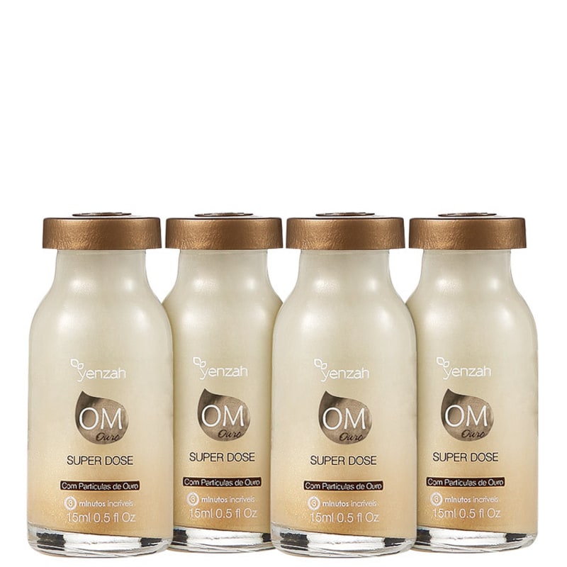 Yenzah OM Ouro Super Dose - Ampola de Tratamento 4x15ml