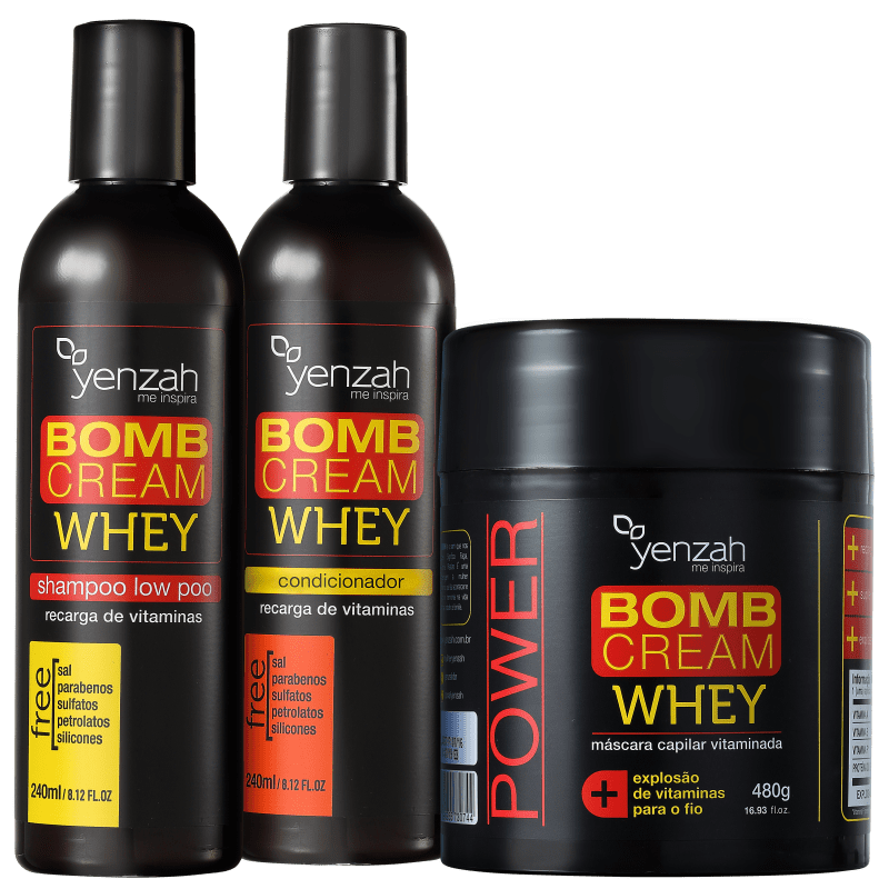 Yenzah Whey Bomb Cream Triplo Kit (3 Produtos)
