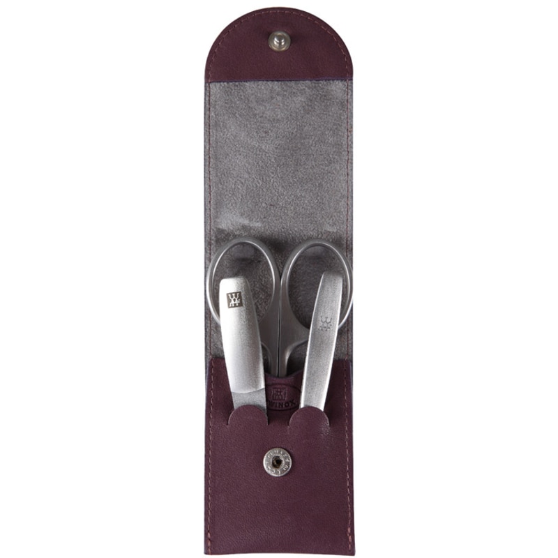 Tweezerman Estojo de Manicure Vinho de Bolso - 3 Produtos