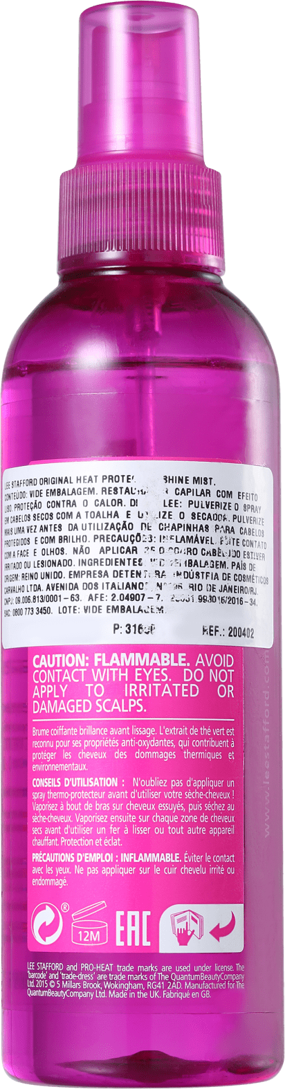 Lee Stafford Poker Straight Heat Protection Shine Mist - Protetor Térmico 200ml