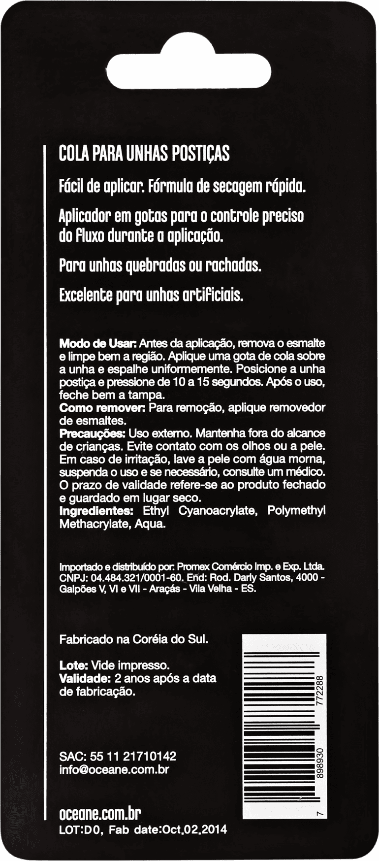 Océane Glue My Nails - Cola de Unhas Postiças 3g