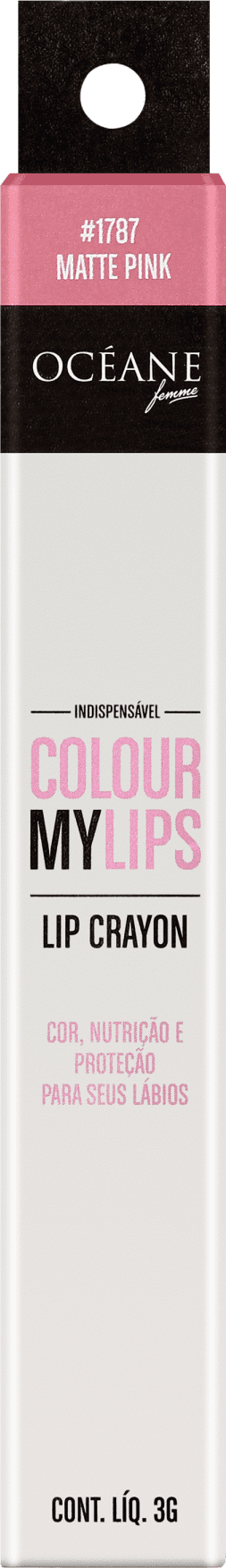 Océane Lip Crayon Colour My Lips Matte Pink - Batom Matte 3g