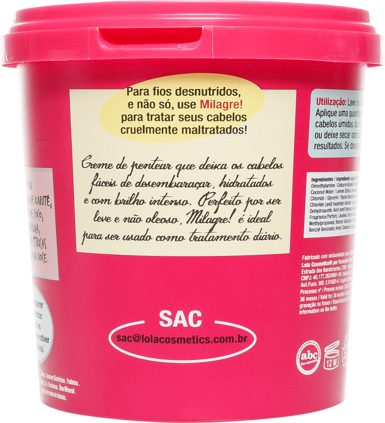 Lola Cosmetics Milagre - Creme de Pentear 930g