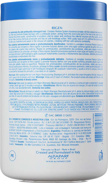 Alfaparf Rigen Restore System - Máscara de Reconstrução 1000ml