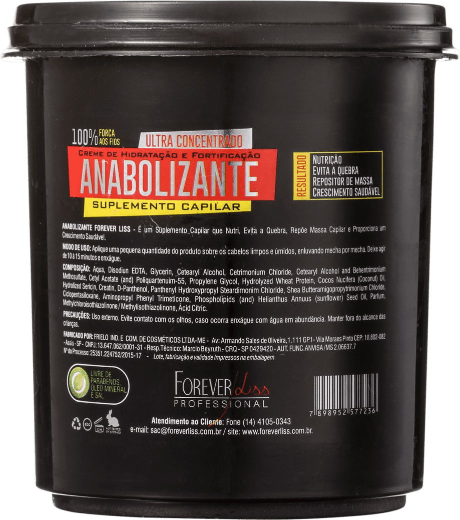 Forever Liss Professional Anabolizante - Máscara de Hidratação 240g