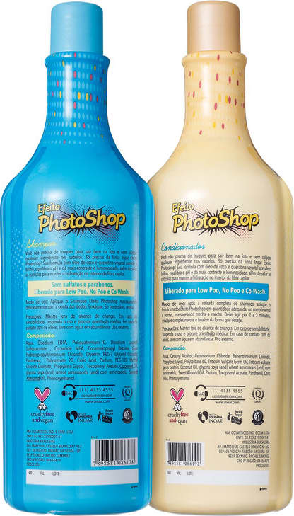 Kit Efeito Photoshop (shampoo e condicionador) - 1L