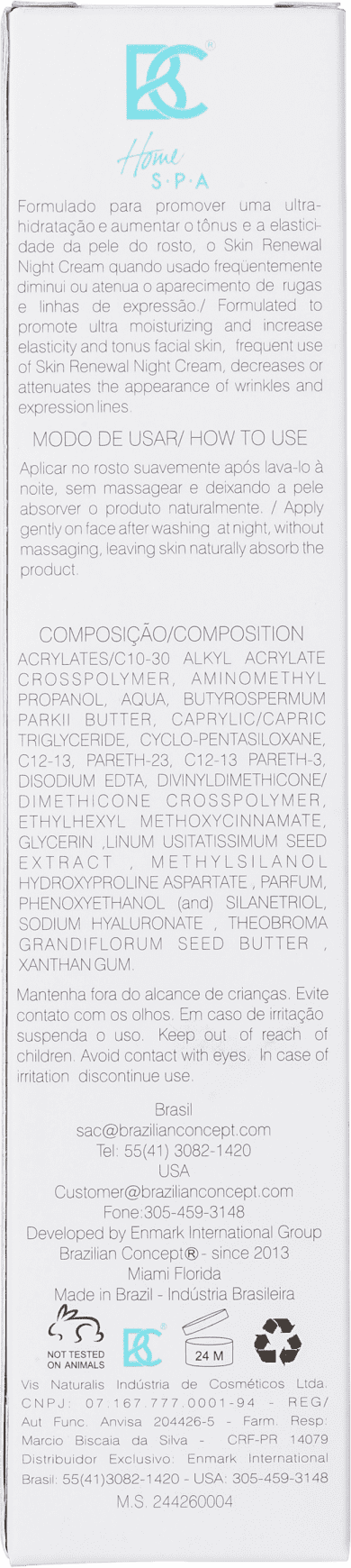 Brazilian Concept Skin Renewal Night - Creme Anti-Idade Noturno 50g