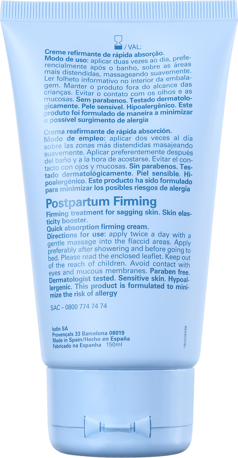 ISDIN Velastisa Firmador Pós-Parto - Creme para Estrias 150g