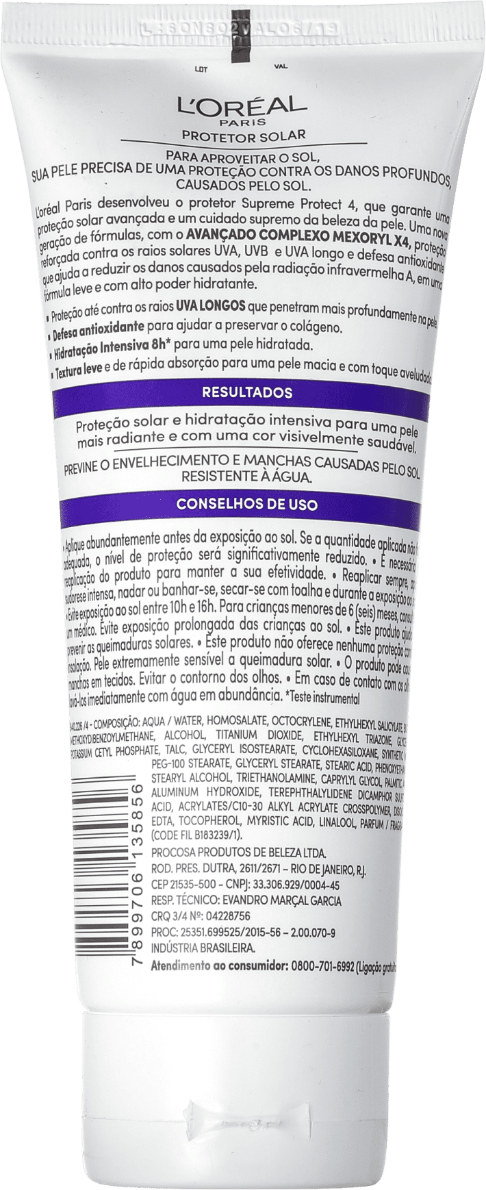 L'Oréal Paris Solar Expertise Supreme Protect 4 FPS 70 - Protetor Solar Facial 200ml
