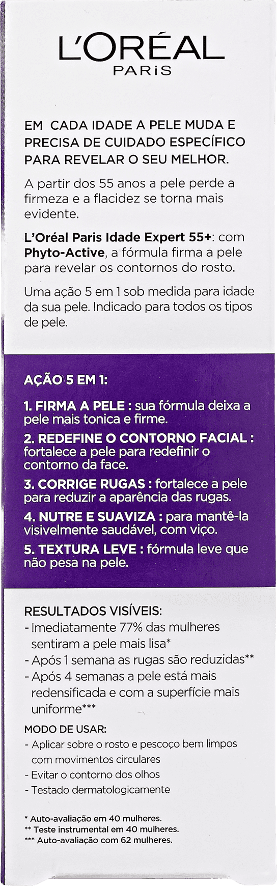L'Oréal Paris Idade Expert 55+ Anos - Creme para Rugas e Anti-Idade 40ml