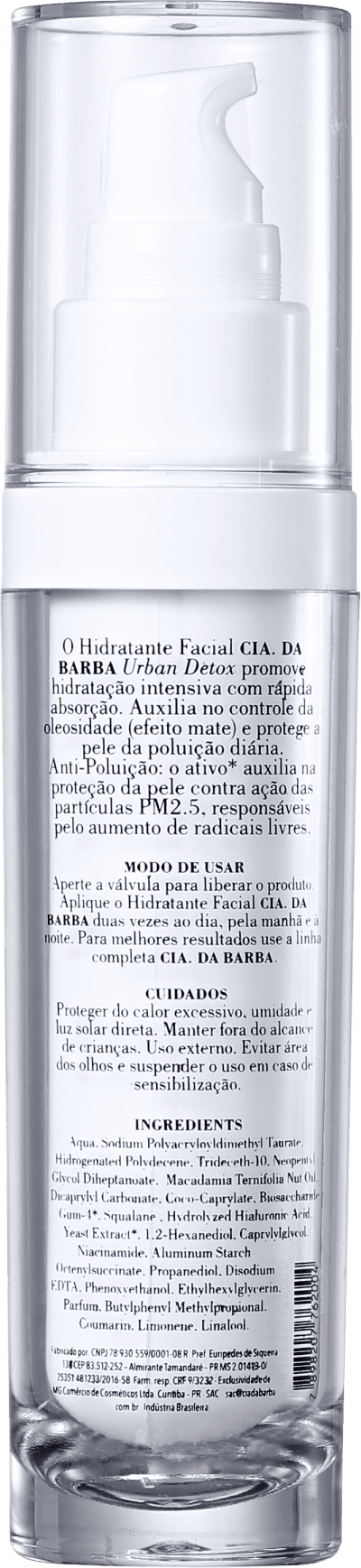 Cia da Barba Urban Detox - Hidratante Facial 30g
