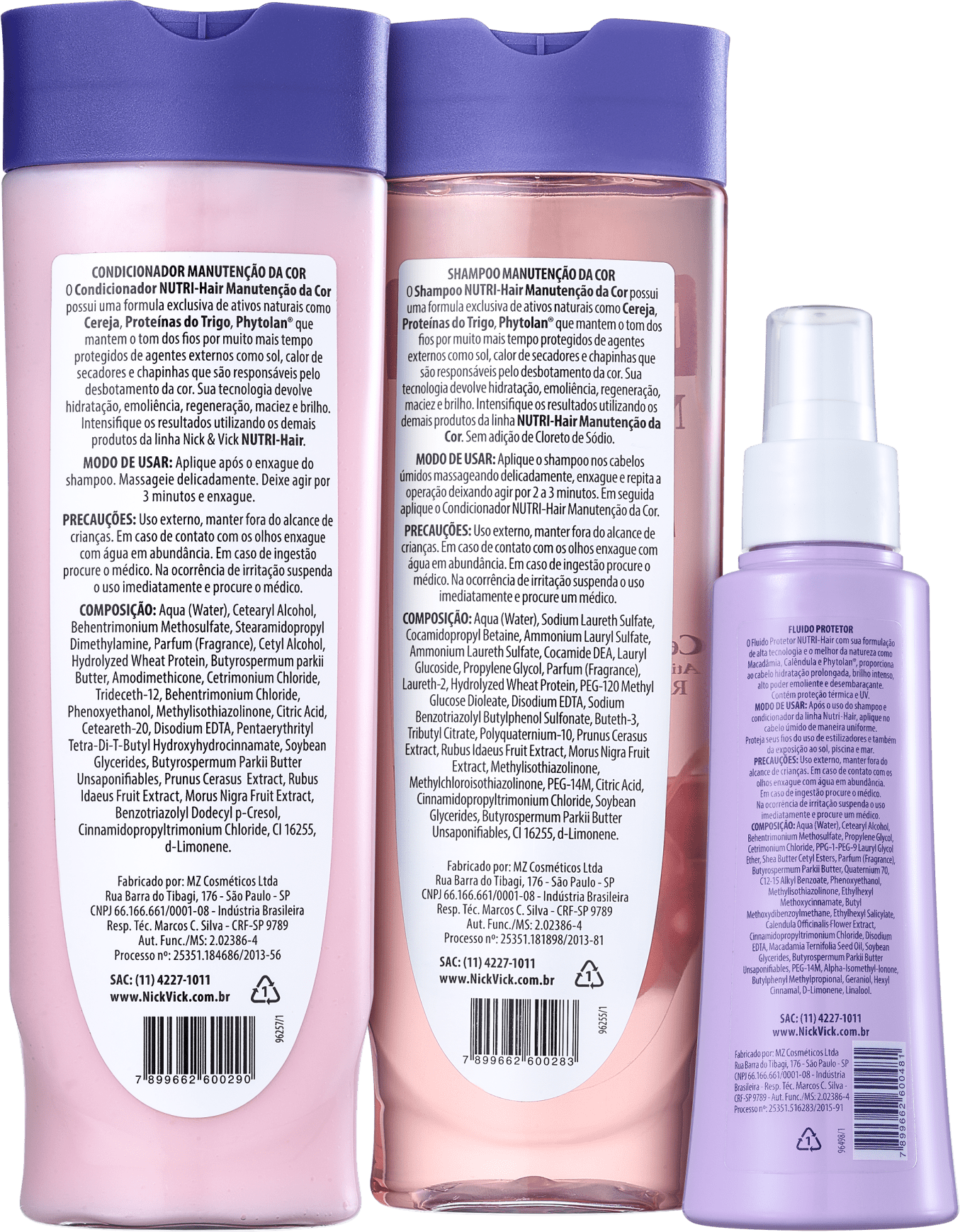 Kit Nick & Vick NUTRI-Hair Cor e Proteção (3 Produtos)