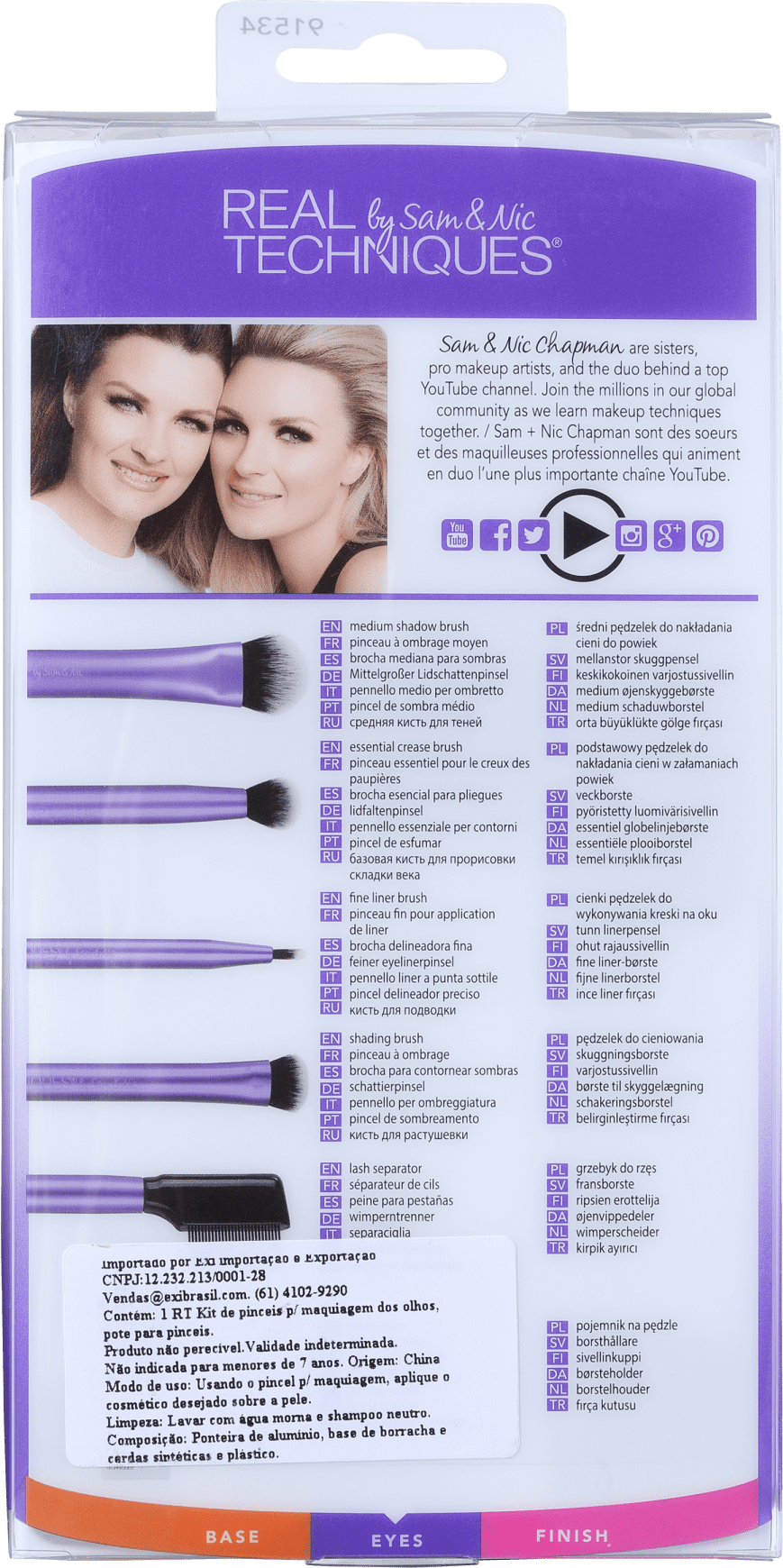 Real Techniques Kit de Pincéis Enhanced Eye (5 produtos)
