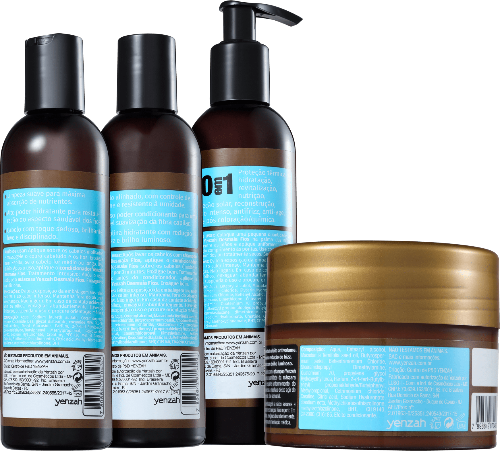 Kit Yenzah Desmaia Fios Completo (4 Produtos)
