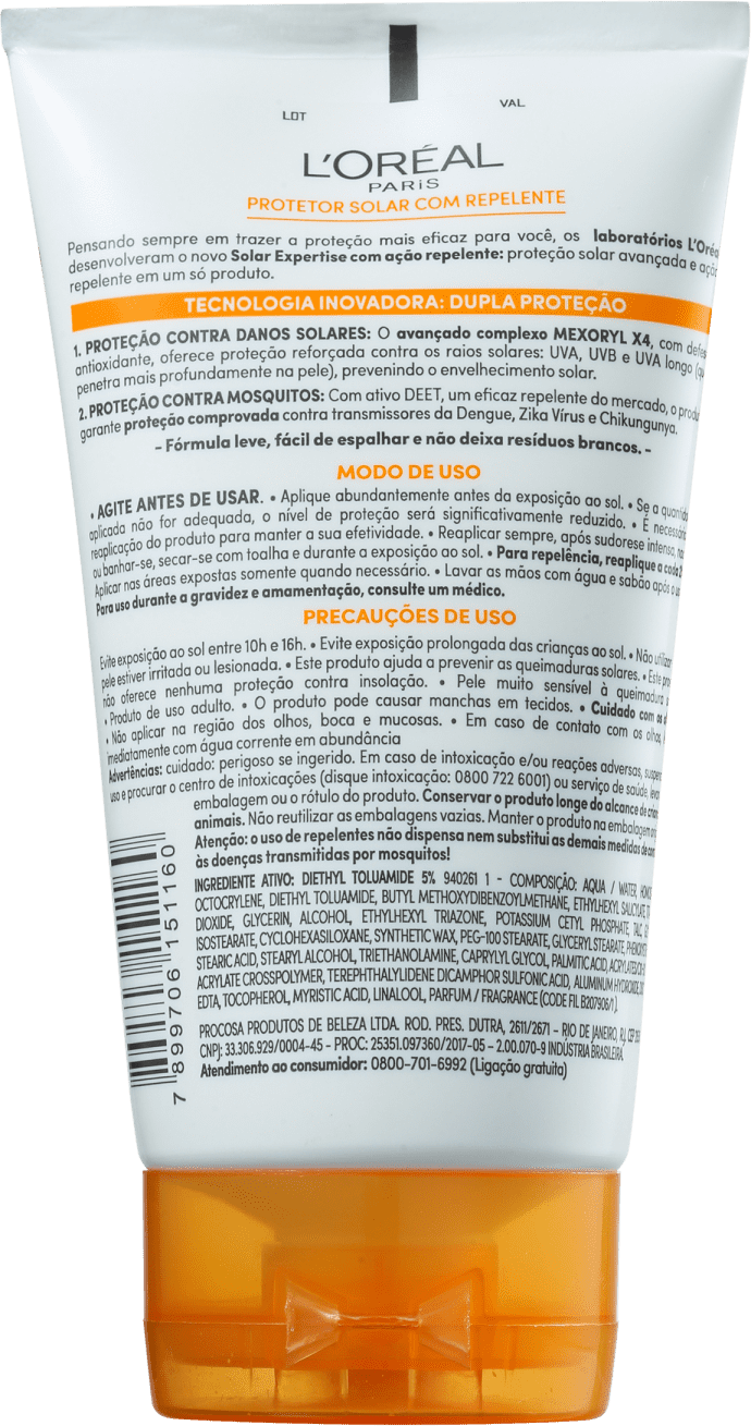 L'Oréal Paris Solar Expertise + Ação Repelente FPS40 - Protetor Solar 120ml
