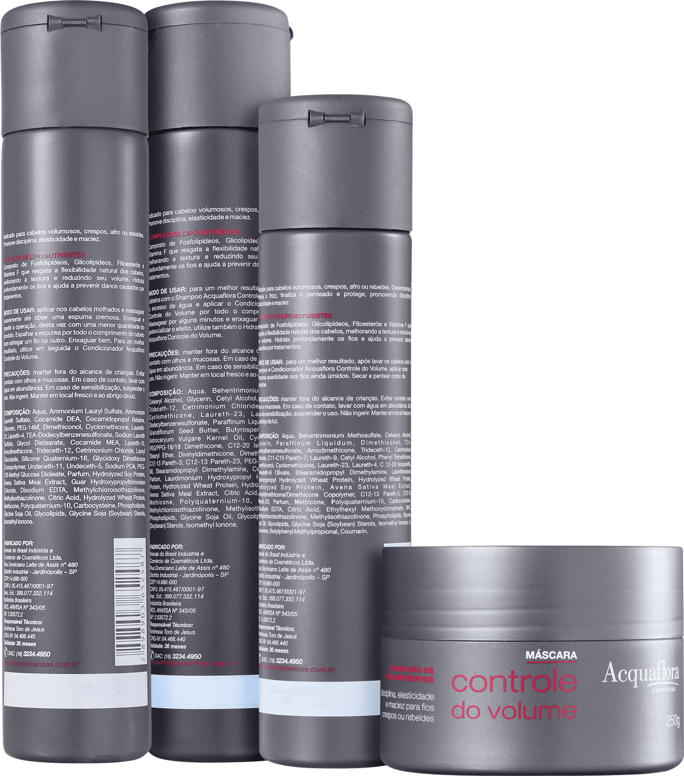 Kit Acquaflora Controle do Volume Máscara (4 Produtos)